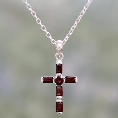 Cross Pendant-Deep Crimson Cross