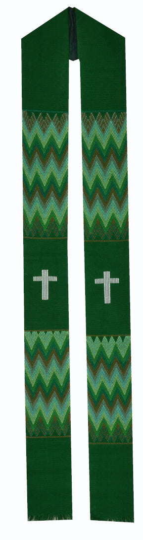 Zigzag stole-green